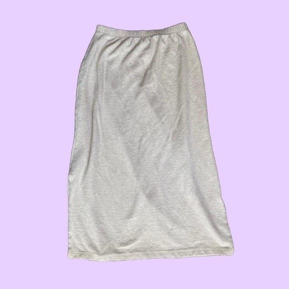 Vintage 90s L.L. Bean cream midi linen skirt with elastic waistband 🔥 - Picture 3 of 4